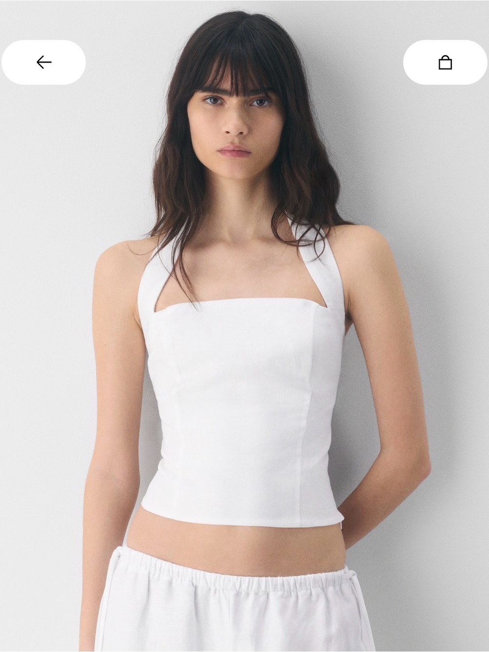 Whisper linen halter top by Wilfred (Aritzia), white, size xs NWT
